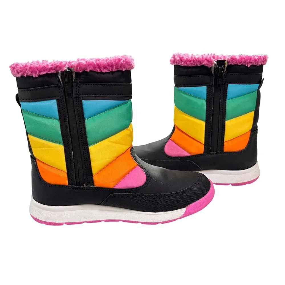 Merrell Snow Bank 2.0 Boots Kids Size 2 Black Rainbow Waterproof Insulated
